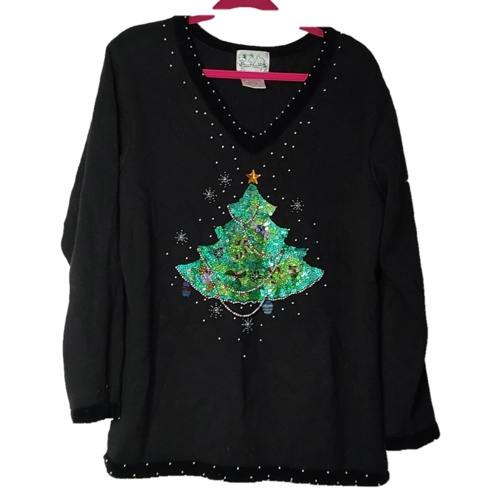 The Quacker Factory Vintage Ugly Christmas Sweater Size L